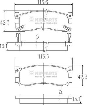 Nipparts J3613013 - Kit pastiglie freno, Freno a disco autozon.pro