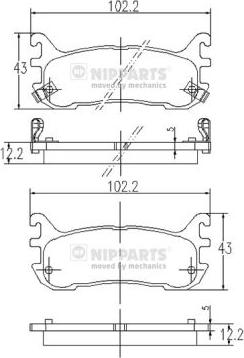 Nipparts J3613012 - Kit pastiglie freno, Freno a disco autozon.pro