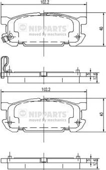 Nipparts J3613020 - Kit pastiglie freno, Freno a disco autozon.pro