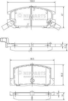 Nipparts J3612009 - Kit pastiglie freno, Freno a disco autozon.pro