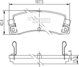 Nipparts J3612008 - Kit pastiglie freno, Freno a disco autozon.pro