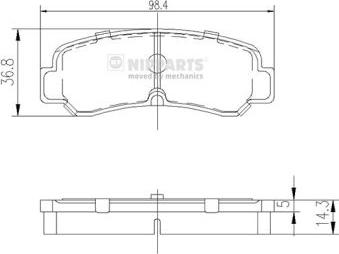 Nipparts J3612007 - Kit pastiglie freno, Freno a disco autozon.pro