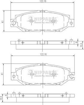 Nipparts J3612014 - Kit pastiglie freno, Freno a disco autozon.pro