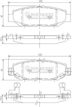 Nipparts J3612016 - Kit pastiglie freno, Freno a disco autozon.pro