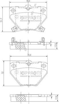 Nipparts J3612018 - Kit pastiglie freno, Freno a disco autozon.pro