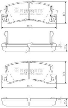 Nipparts J3612013 - Kit pastiglie freno, Freno a disco autozon.pro