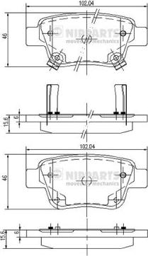 Nipparts J3612030 - Kit pastiglie freno, Freno a disco autozon.pro