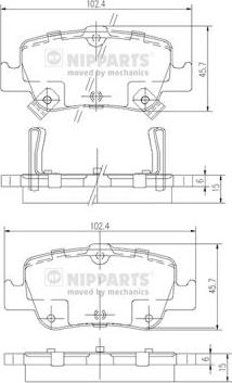 Nipparts J3612033 - Kit pastiglie freno, Freno a disco autozon.pro