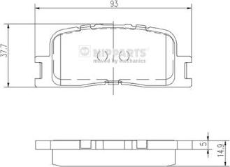 Nipparts J3612024 - Kit pastiglie freno, Freno a disco autozon.pro