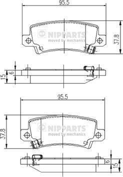 Nipparts J3612025 - Kit pastiglie freno, Freno a disco autozon.pro