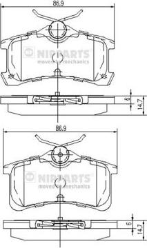 Nipparts J3612026 - Kit pastiglie freno, Freno a disco autozon.pro