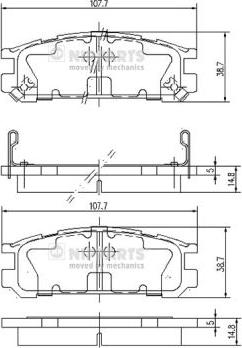 Nipparts J3617001 - Kit pastiglie freno, Freno a disco autozon.pro