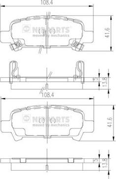 Nipparts J3617002 - Kit pastiglie freno, Freno a disco autozon.pro