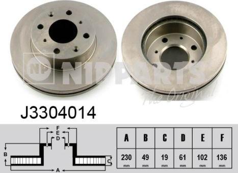 Nipparts J3304014 - Discofreno autozon.pro