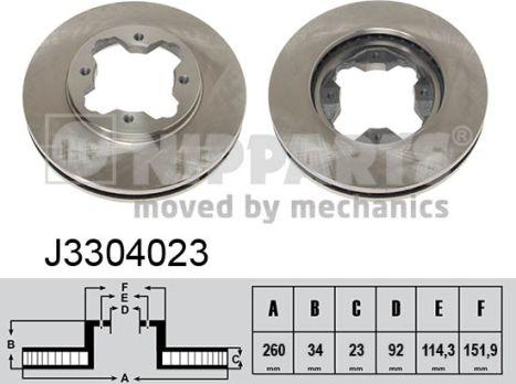 Nipparts J3304023 - Discofreno autozon.pro