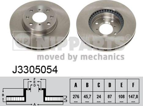 Nipparts J3305054 - Discofreno autozon.pro