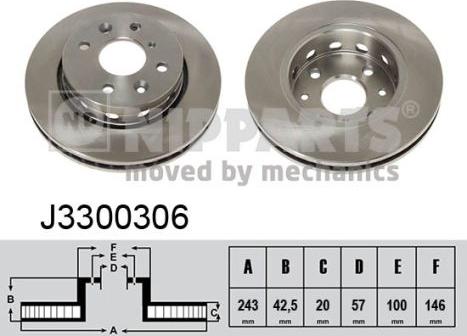 Nipparts J3300306 - Discofreno autozon.pro