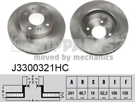 Nipparts J3300321HC - Discofreno autozon.pro