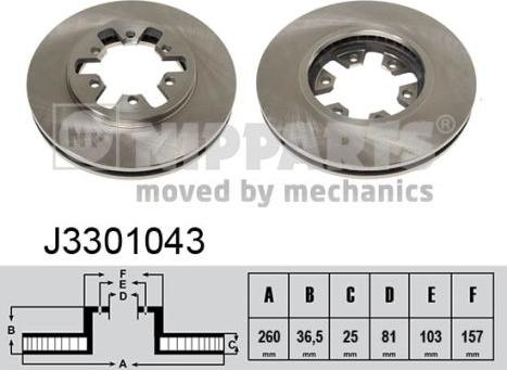 Nipparts J3301043 - Discofreno autozon.pro