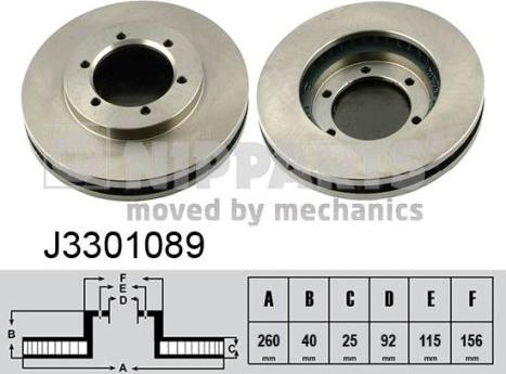 Nipparts J3301089 - Discofreno autozon.pro