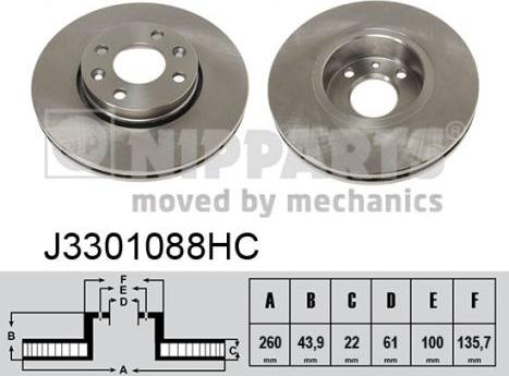 Nipparts J3301088HC - Discofreno autozon.pro