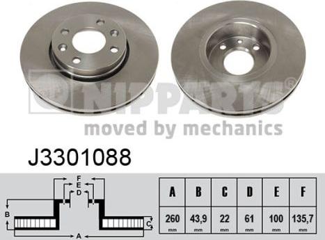 Nipparts J3301088 - Discofreno autozon.pro