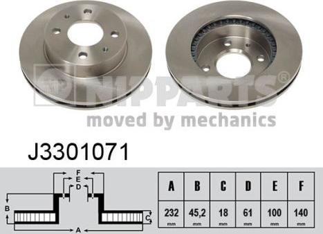 Nipparts J3301071 - Discofreno autozon.pro