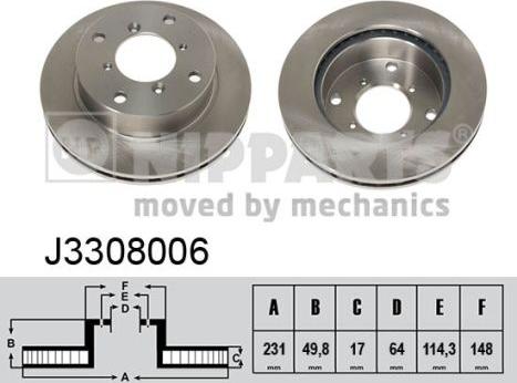 Nipparts J3308006 - Discofreno autozon.pro