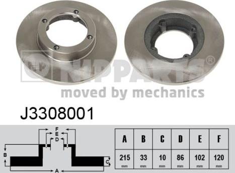 Nipparts J3308001 - Discofreno autozon.pro