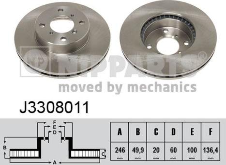 Nipparts J3308011 - Discofreno autozon.pro