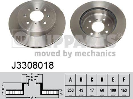 Nipparts J3308018 - Discofreno autozon.pro