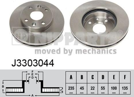 Nipparts J3303044 - Discofreno autozon.pro