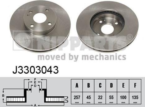 Nipparts J3303043 - Discofreno autozon.pro