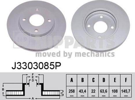 Nipparts J3303085P - Discofreno autozon.pro