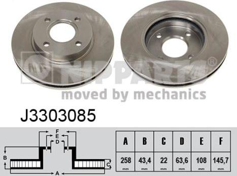 Nipparts J3303085 - Discofreno autozon.pro