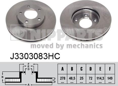 Nipparts J3303083HC - Discofreno autozon.pro