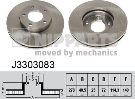 Nipparts J3303083 - Discofreno autozon.pro