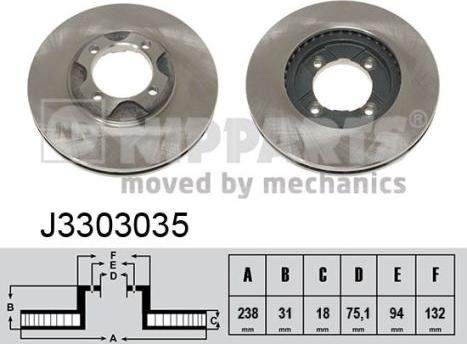 Nipparts J3303035 - Discofreno autozon.pro