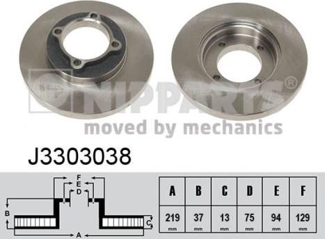 Nipparts J3303038 - Discofreno autozon.pro