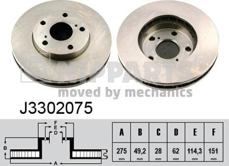 Nipparts J3302075 - Discofreno autozon.pro