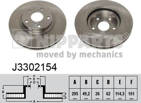 Nipparts J3302154 - Discofreno autozon.pro