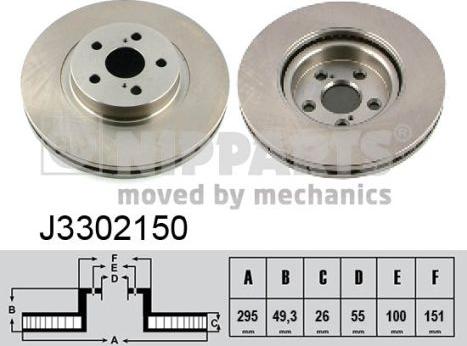 Nipparts J3302150 - Discofreno autozon.pro