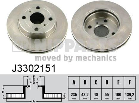 Nipparts J3302151 - Discofreno autozon.pro