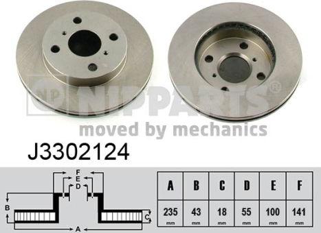 Nipparts J3302124 - Discofreno autozon.pro