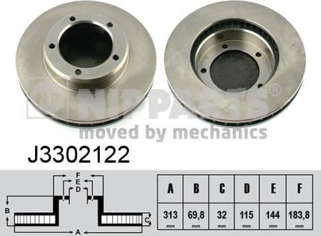 Nipparts J3302122 - Discofreno autozon.pro