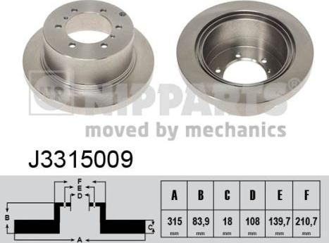 Nipparts J3315009 - Discofreno autozon.pro