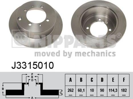 Nipparts J3315010 - Discofreno autozon.pro