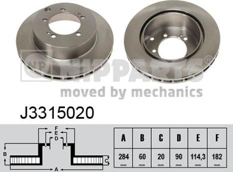 Nipparts J3315020 - Discofreno autozon.pro