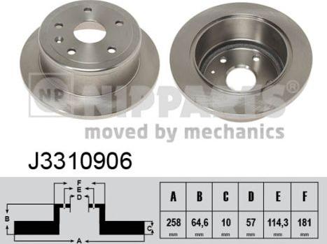 Nipparts J3310906 - Discofreno autozon.pro