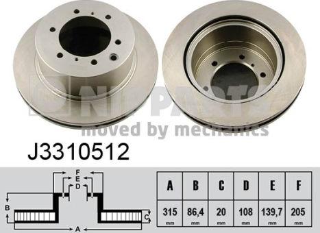 Nipparts J3310512 - Discofreno autozon.pro